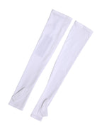 Dolce & Gabbana White Nylon Fingerless Elbow Length Mitten Gloves