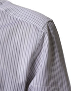 Dolce & Gabbana White Stripes Cotton Men GOLD Dress Shirt