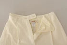 Jucca Off White Cotton High Waist Straight Women Trouser