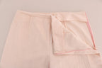 Ermanno Scervino Beige Cotton Stretch Straight Trousers Pants