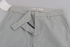 Jucca Cotton Gray High Waist Skinny Cropped Trousers Pants