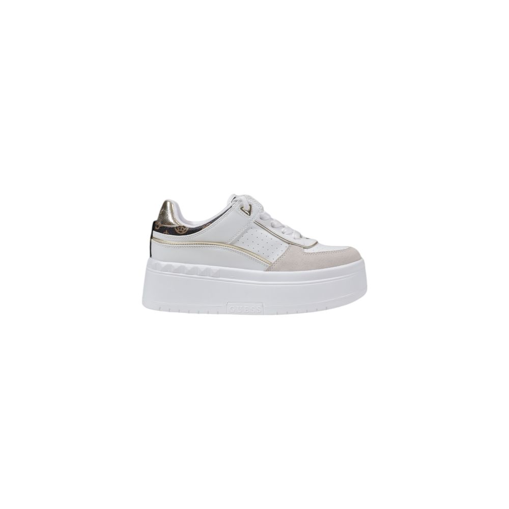 Guess White Polyethylene Platform Pumps