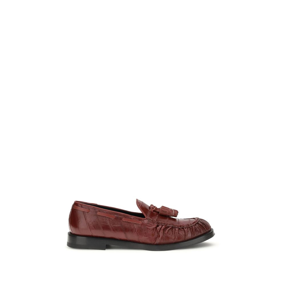 Fratelli Rossetti Bordeaux Leather Slip-On Loafers