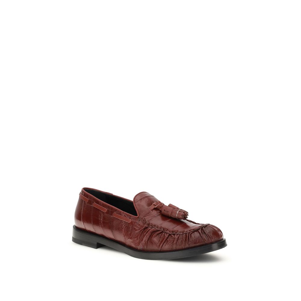 Fratelli Rossetti Bordeaux Leather Slip-On Loafers