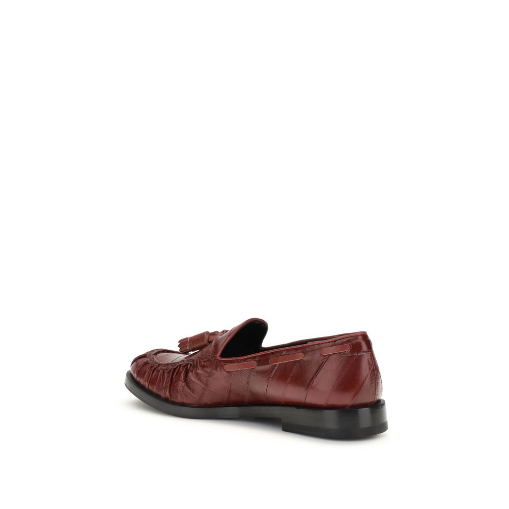 Fratelli Rossetti Bordeaux Leather Slip-On Loafers