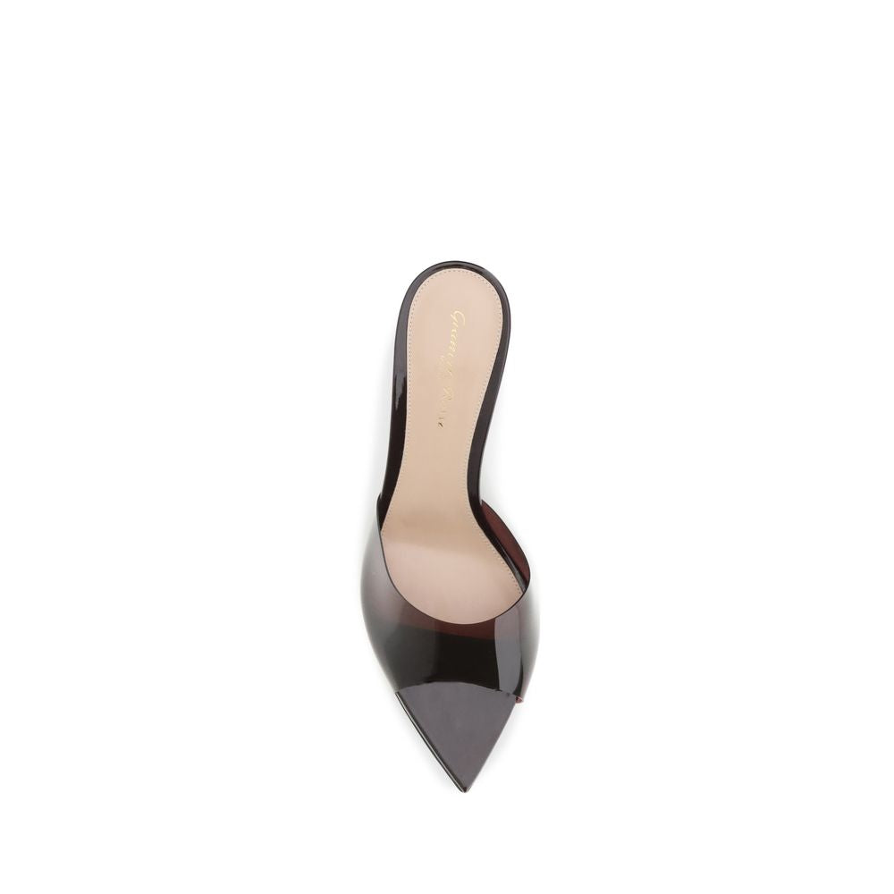 Gianvito Rossi Bordeaux Polyurethane Stiletto Heel Sandals