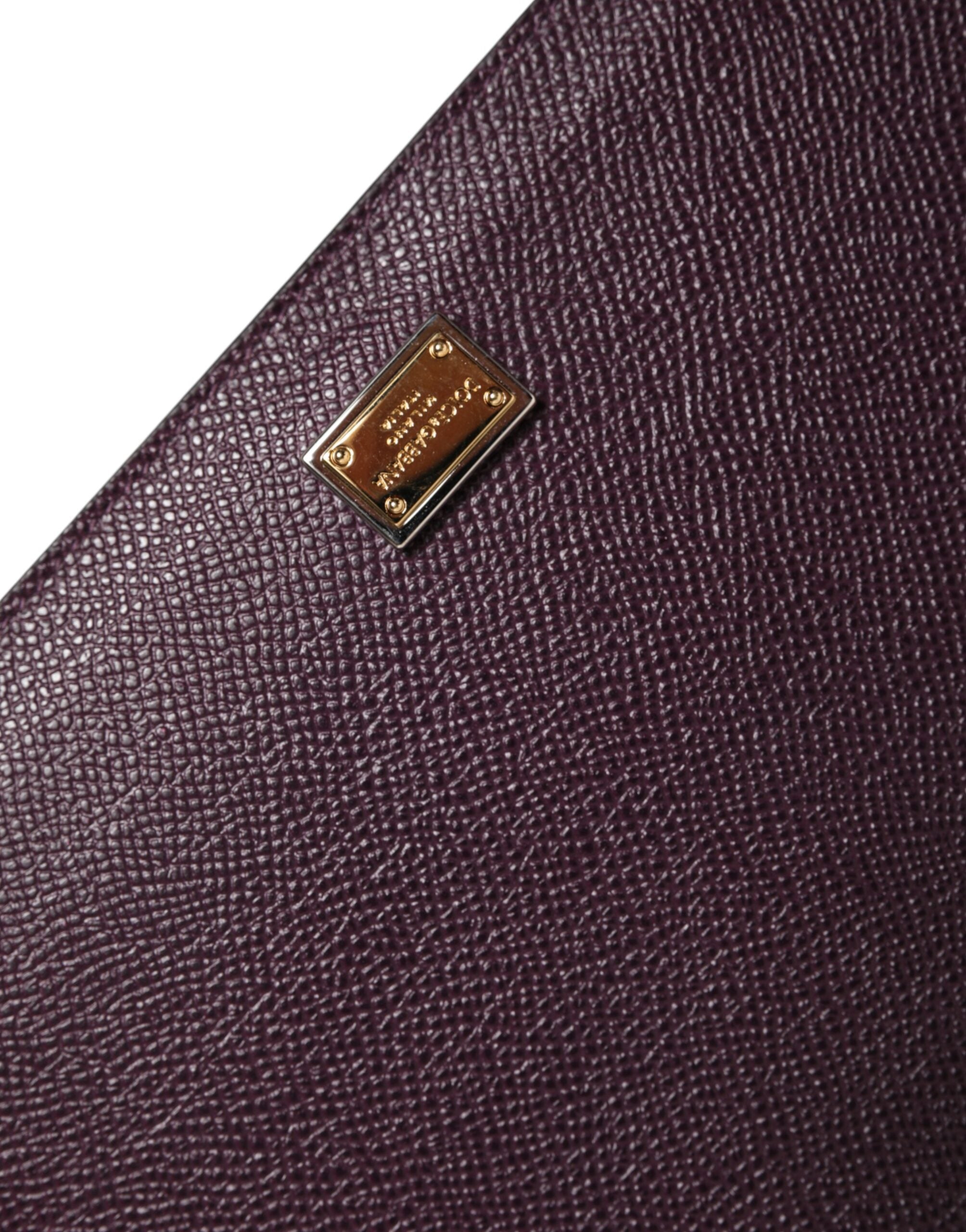 Dolce & Gabbana Dark Brown Leather Logo Plaque Cover Sleeve Tablet Case