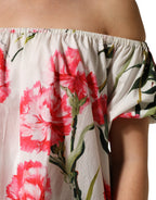 Dolce & Gabbana Multicolor Floral Off Shoulder Blouse Top