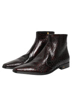 Dolce & Gabbana Bordeaux Chelsea Men Short Ankle Boots Shoes