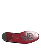 Dolce & Gabbana Black Leather Suede Slip On Loafers Dress Shoes