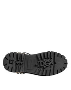Dolce & Gabbana Black White Studded Men Formal Derby Shoes