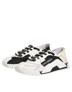 Dolce & Gabbana White Black Leather NS1 Sneaker  Shoes