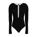Marine Serre Black Viscose Bodysuit