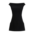 Marine Serre Black Fleece Wool Casual Dress