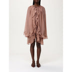 Tpn Beige Silk Cocktail Dress
