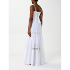 Kaos White Cotton Casual Dress