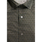 Bagutta Green Cotton Men's Slim Shirt