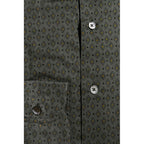 Bagutta Green Cotton Men's Slim Shirt