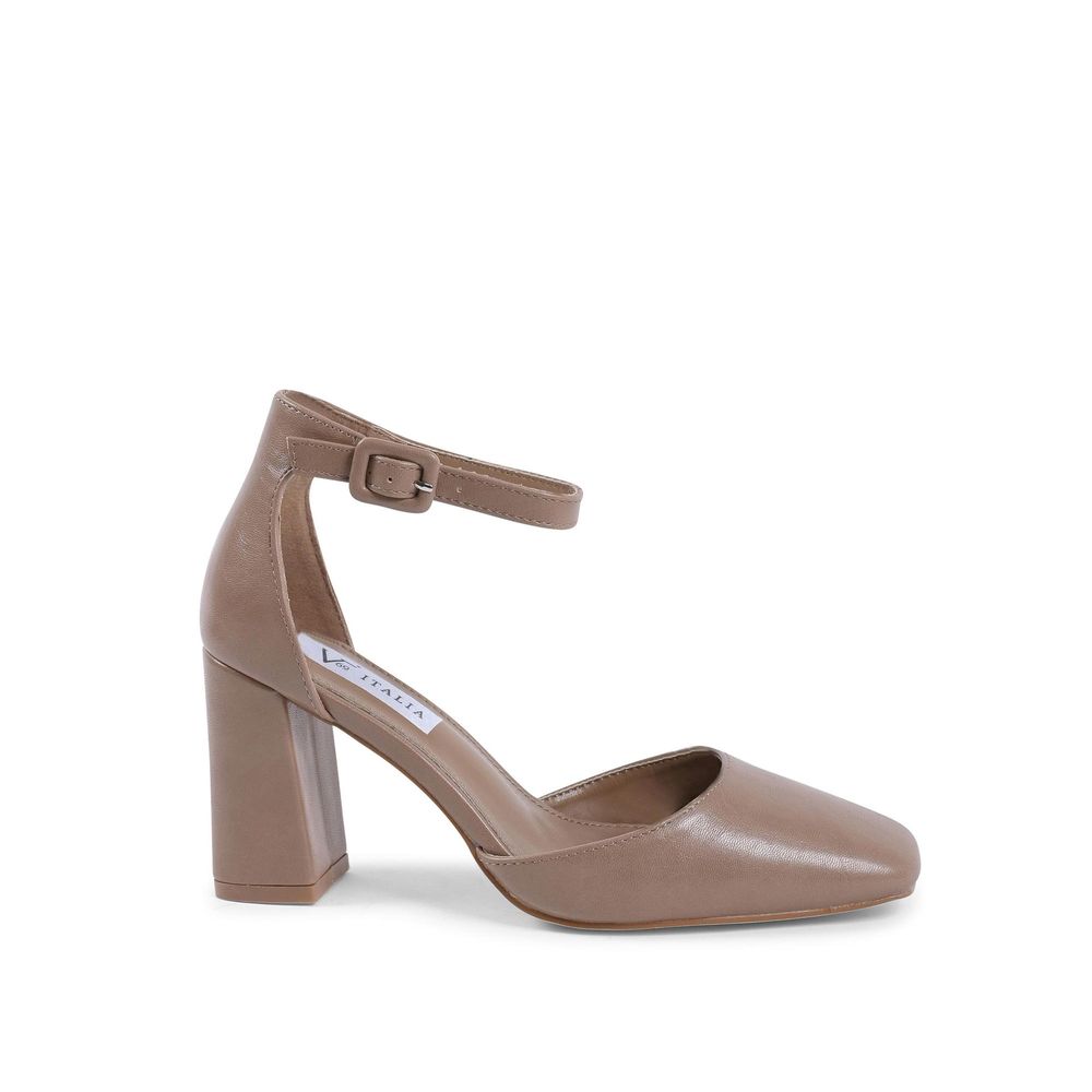 19V69 Italia Beige Artificial Leather Mid Heel Pumps