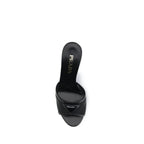 Prada Black Calf Leather Bos Taurus Stiletto Heel Sandals