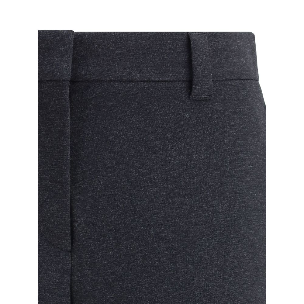 Brunello Cucinelli Gray Cotton Dress Pants