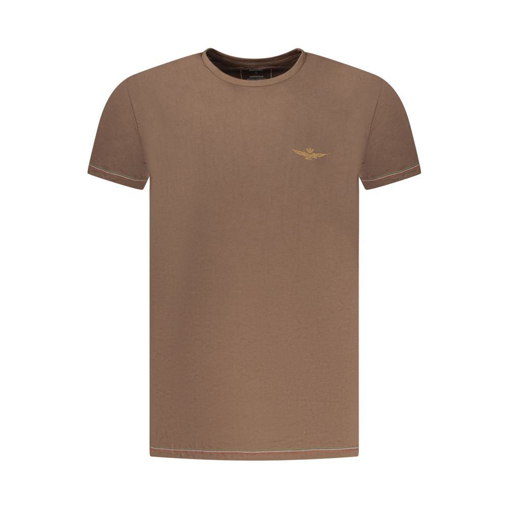 Aeronautica Militare Marrone Cotton Men T-Shirt