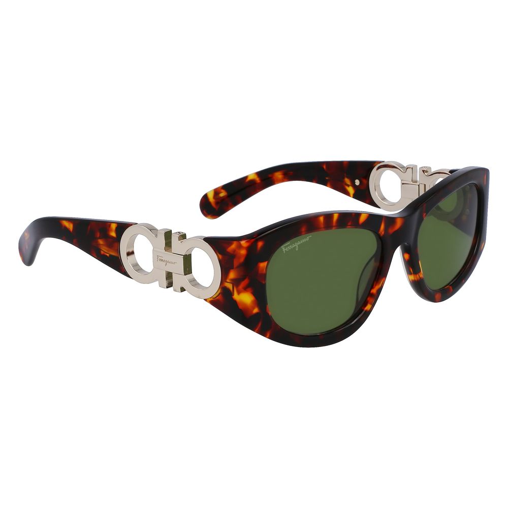 Ferragamo Brown Acetate Sunglasses