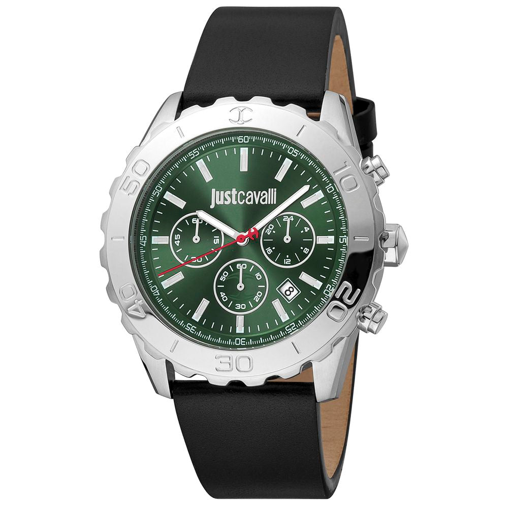 Just Cavalli Black Leather Bracelet Watch