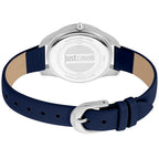 Just Cavalli Blue Leather Dress Watch