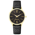 Nine West Black Leather Dress Watch