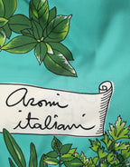 Dolce & Gabbana Green Printed Long Sleeve Wrap Coat Dress