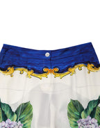 Dolce & Gabbana Multicolor Floral Pattern Straight Leg Pants