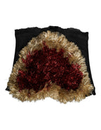 Dolce & Gabbana Black Gold Heart Bustier Corset Tinsel Top