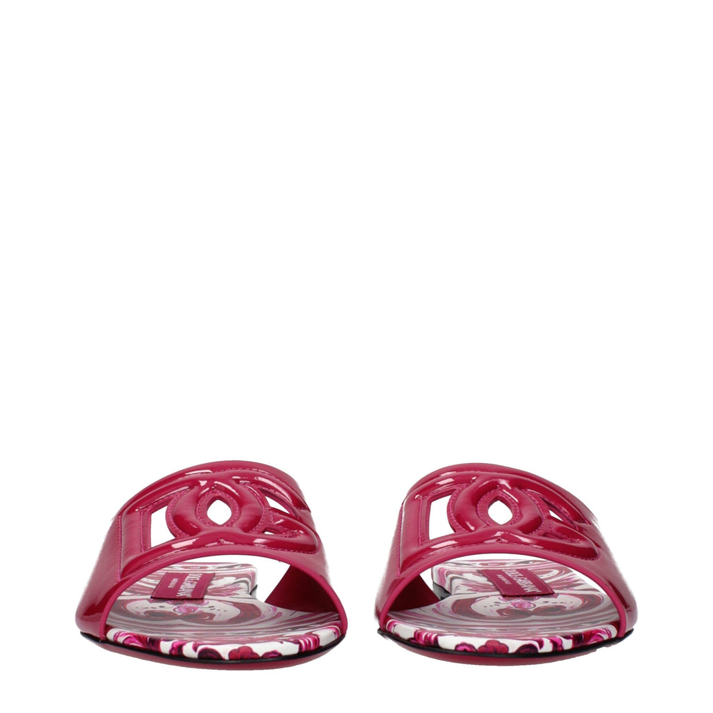 Dolce & Gabbana Pink Leather Slippers