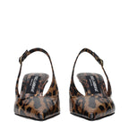 Dolce & Gabbana Brown Leather Stiletto Heel Sandals