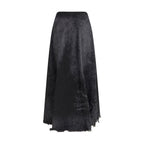 Diesel Black Cotton Long Skirt