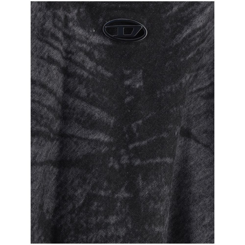 Diesel Black Cotton Long Skirt