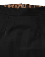 Dolce & Gabbana Black Cotton Pencil Cut High Waist Midi Skirt