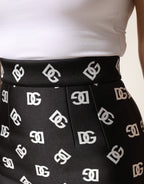 Dolce & Gabbana Black Dg Logo Pencil Cut High Waist Mini Skirt