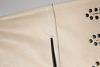 Dolce & Gabbana Beige Leather Studs Mid Waist Mini Skirt