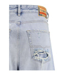 Diesel Blue Cotton Relaxed Fit Jeans