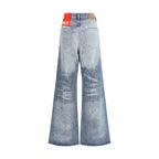 Diesel Blue Cotton Flared Jeans