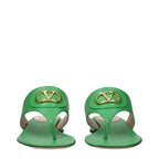 Valentino Garavani Green Leather Flip-Flop Sandals