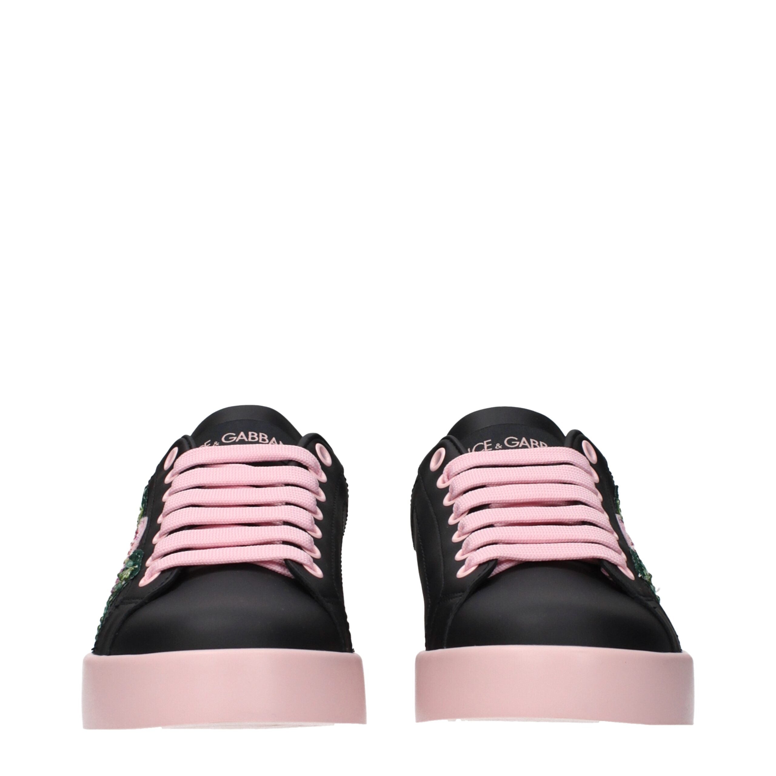 Dolce & Gabbana Black Leather Sneakers
