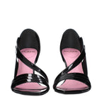 Balmain Black Leather Stiletto Heel Sandals