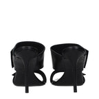 Balmain Black Leather Stiletto Heel Sandals