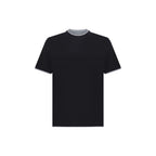 Brunello Cucinelli Black Cotton T-Shirt