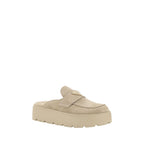 Prada Beige Calf Leather Bos Taurus Mules