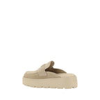 Prada Beige Calf Leather Bos Taurus Mules