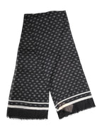 Dolce & Gabbana Black Crown Cashmere Neck Wrap Shawl Scarf
